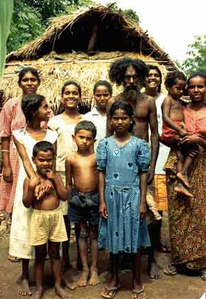 Danigala Maha Bandaralage Randunu Wanniya and family at Rathugala in happier days, ca. 1993.