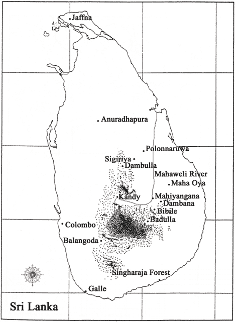 Map of Sri Lanka's heritage sites